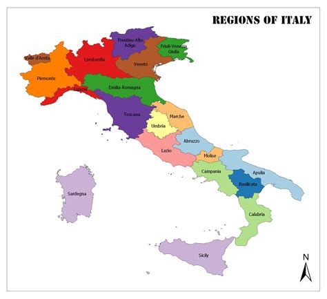 Regions Of Italy Regions Of Italy Italy Map Regions Of Italy