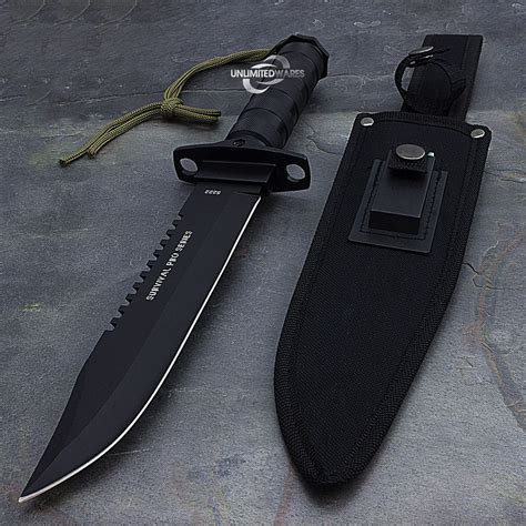 14 Large Survival Tactical Hunting Knife W Sheath Bowie Fixed Blade