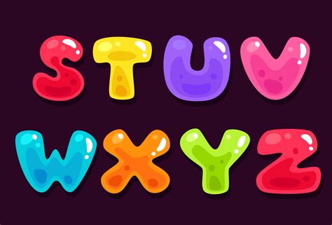 Jelly Colorful Alphabets Part 3 533247 Vector Art At Vecteezy