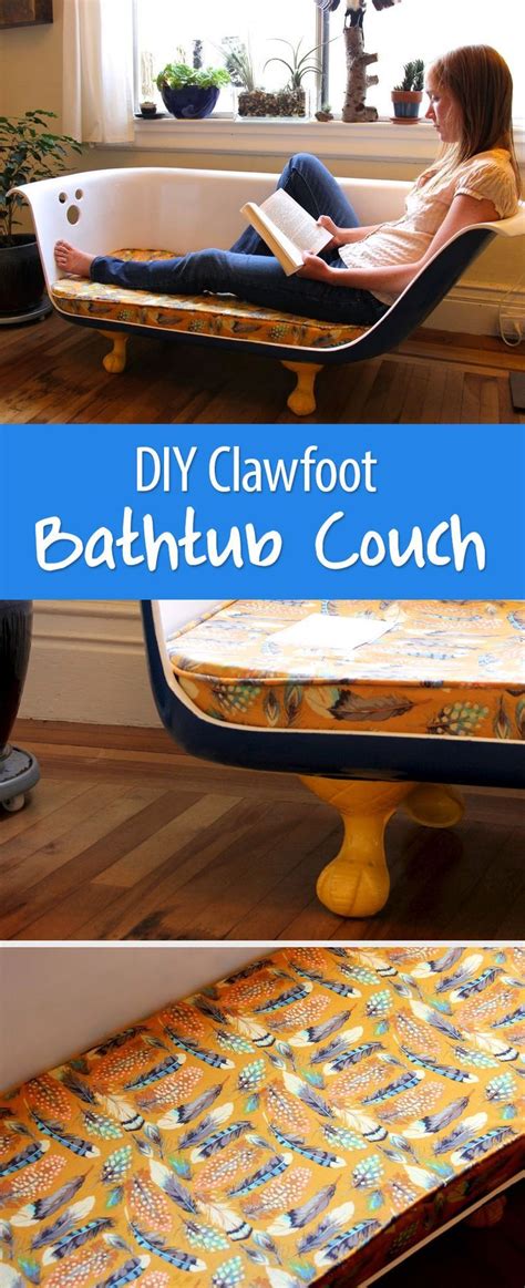 Remember the couch audrey hepburn had in the successful movie breakfast at tiffany's? DIY Clawfoot Bathtub Couch | Recycle crafts diy, Diy ...