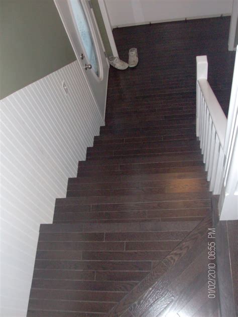 Hardwood Solutions Lethbridge Dark Walnut Stained Oak Stairs