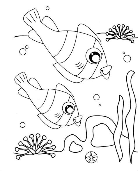 This clownfish coloring page is easy and cute, suitable for boys and girls of categories: Clownfish Coloring Pages - ColoringBay