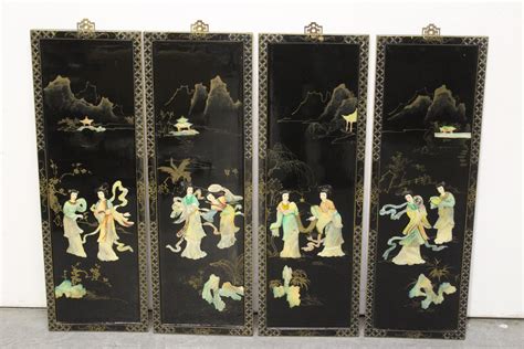 Sold Price Set Of 4 Chinese Lacquer Wall Panels January 1 0120 200