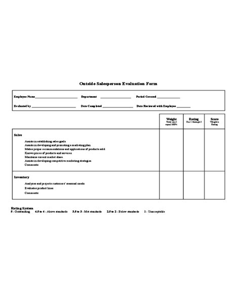 2022 Salesperson Evaluation Form Fillable Printable Pdf And Forms