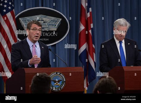 Secretary Of Defense Ash Carter Hosts A Joint Press Conference With