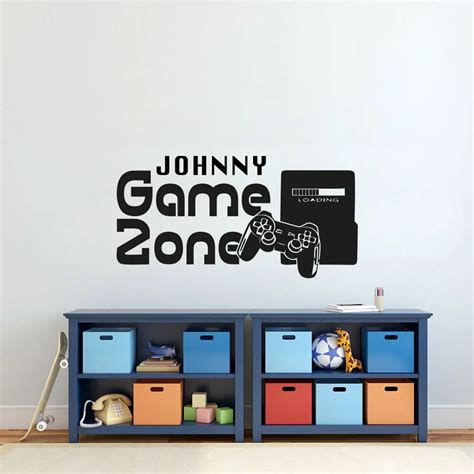Gamer Wall Sticker Customized Name Game Zone Wall Decal Video Game