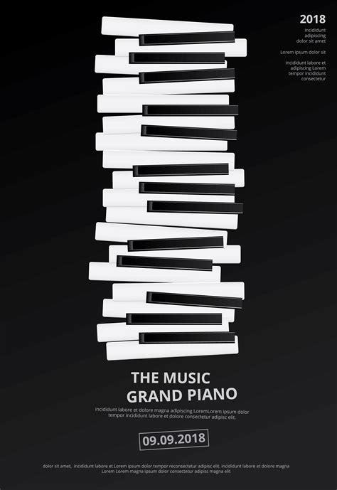 Music Grand Piano Poster Background Template Vector Illustration 641504