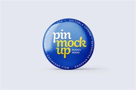 Premium Psd Glossy Button Pin Mockup