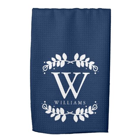 Elegant Navy Blue Monogram Towel In 2020 Monogram Towels