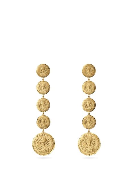 Louise DInfinie 18kt Gold Coin Earrings Anissa Kermiche