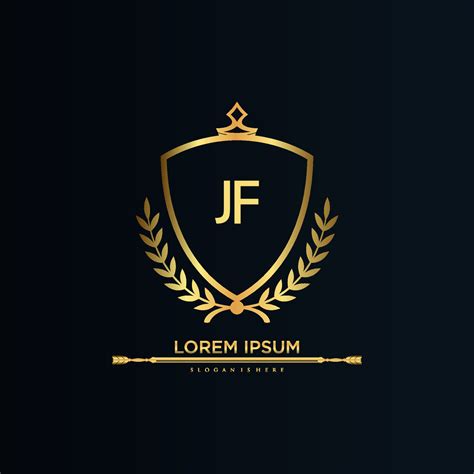 JF Letter Initial With Royal Template Elegant With Crown Logo Vector Creative Lettering Logo