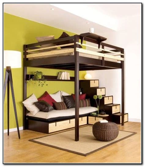 We have queen size bunk beds in wood or metal in a variety of finishes to fit any décor. Loft Beds For Adults With Desk | Loft bed with couch, Loft ...