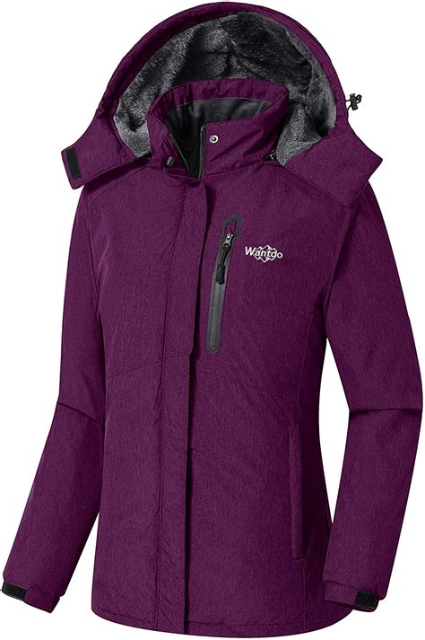 wantdo women s waterproof ski jacket fleece winter parka windproof snow coat wat ebay