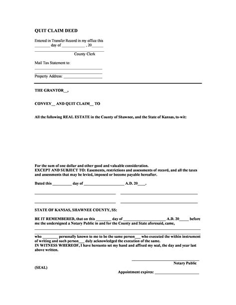 46 Free Quit Claim Deed Forms Templates Template Lab
