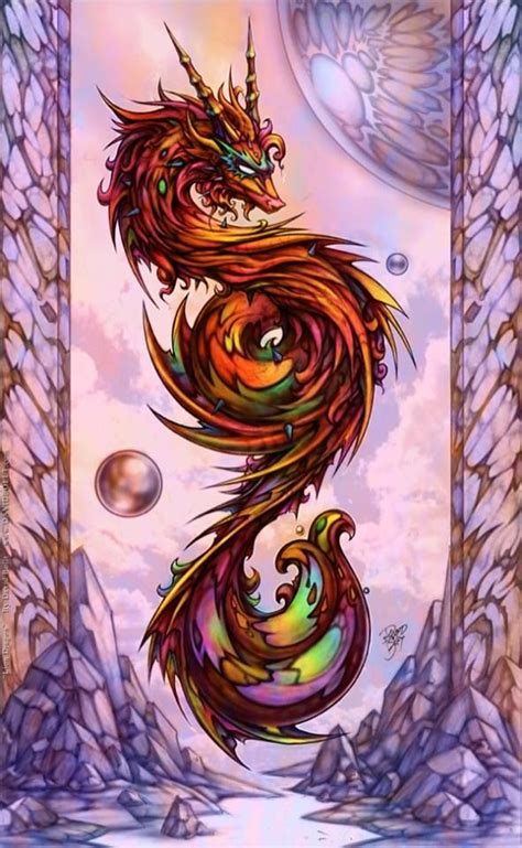 Colorful Drake Dragon Art Lion Dragon Fantasy Tattoos