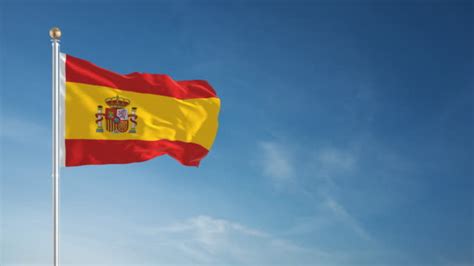 The national flag of spain consists of three horizontal stripes in the colors red, yellow and red, the central yellow. Spanish Flag Stock Videos and Royalty-Free Footage - iStock
