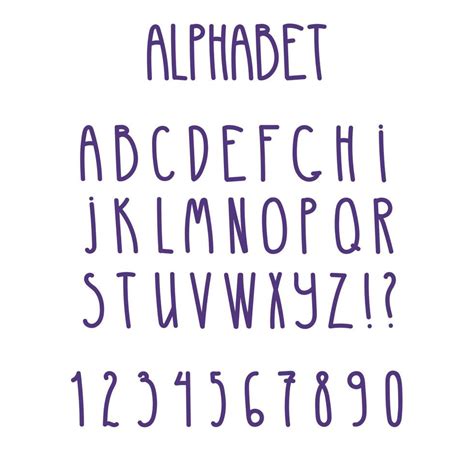 Simple Cute Alphabet Font Uppercase Doodle Letters 4736930 Vector Art