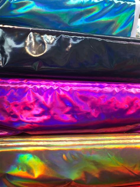 New Iridescent Foil On Spandex Fabric Sold By Yard Shinny Etsy Uk