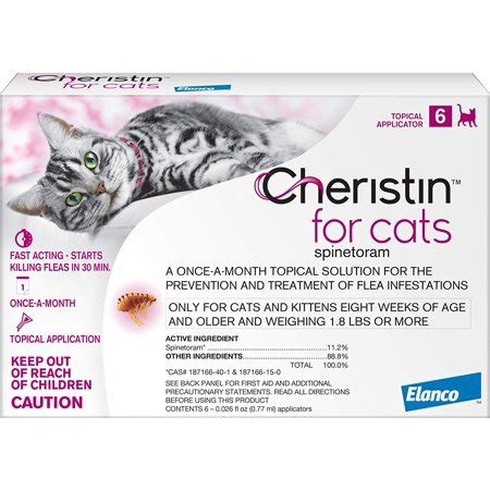 Cynotis) infestations, revolution should be administered once as a single topical dose. Cheristin for Cats Topical Liquid Flea Treatment, 6 ...