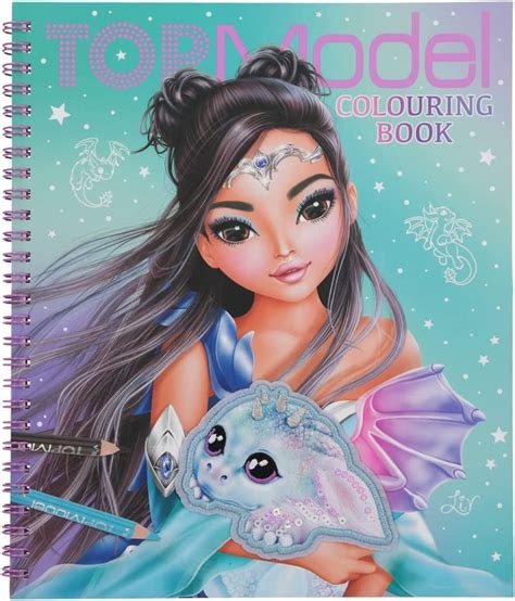 Top Model Colouring Book With Dragon Patch Plaza Toymaster