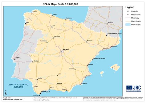 Большая детальная карта Испании Испания большая подробная карта