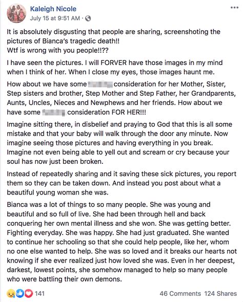 Bianca Devins' Stepmom Begs Public to Stop Sharing Photos of Murder