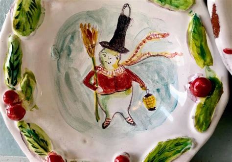 Snowman Plate By Julie Whitmore Pottery Cambria California