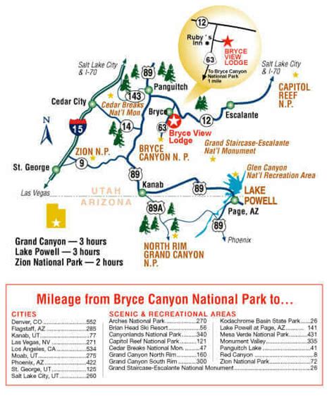 Maps Directions To Bryce View Lodge Bryce Canyon Hotel