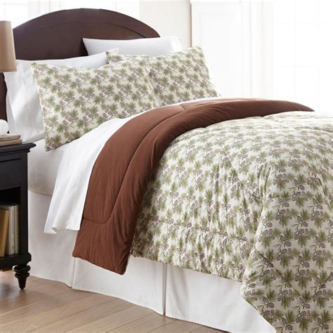 | mainstays cozy flannel reverse to super soft sherpa 3 piece comforter set, full/. Micro Flannel Pinecone Full Queen 4-Piece Comforter Set ...