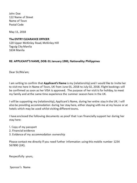 Sample invitation letter for canadian visa. Sponsor's Invitation Letter Sample For UK Visit Visa ...