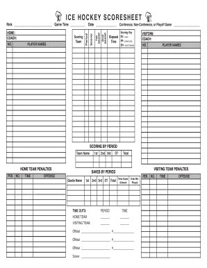 Nhl, the nhl shield, the word mark and image of the stanley cup, the stanley cup. Hockey Score Sheet Forms and Templates - Fillable forms ...