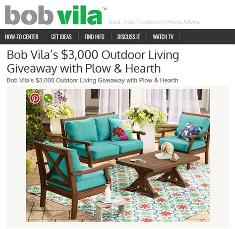 Plow And Hearth Bob Vilas 000 Outdoor Living Giveaway Sweepstakes Pit