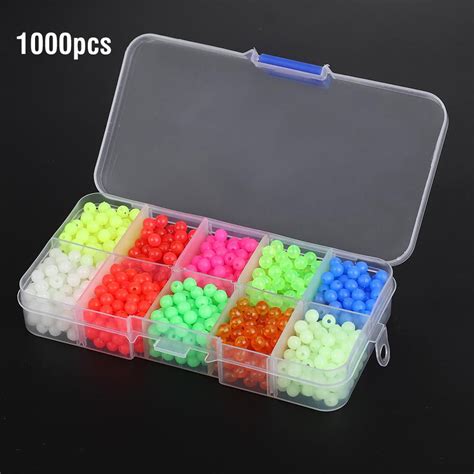 Ccdes Glow Fishing Beads1000pcsbox Plastic Round Beads Fishing Tackle