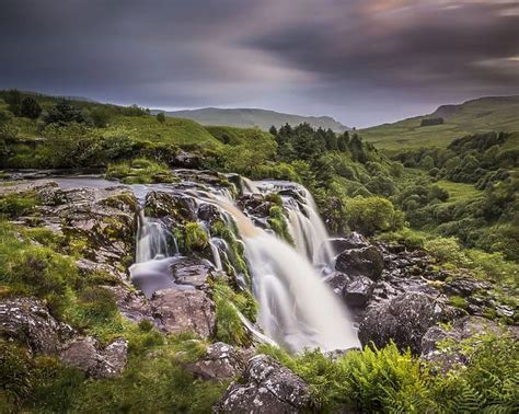 Sunset At The Loup O Fintry Waterfall Near The Village Of