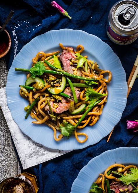 Sichuan Duck Udon Noodles With Charred Ginger Scallion Sauce Rhubarb