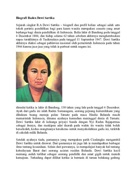 Biografi Dewi Sartika Singkat Coretan