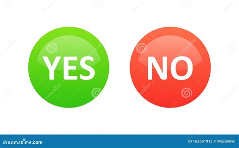 Yes And No Icons Green And Red Color Vector Illustration Of Colorful