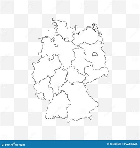 Germany Map On Transparent Background Vector Illustration Stock
