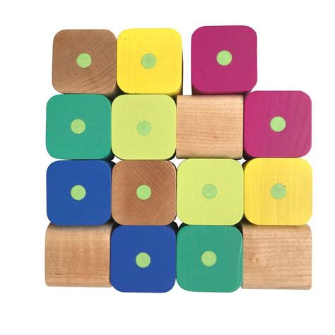 Tegu Babys First Wooden Magnetic Blocks 15 Piece Set