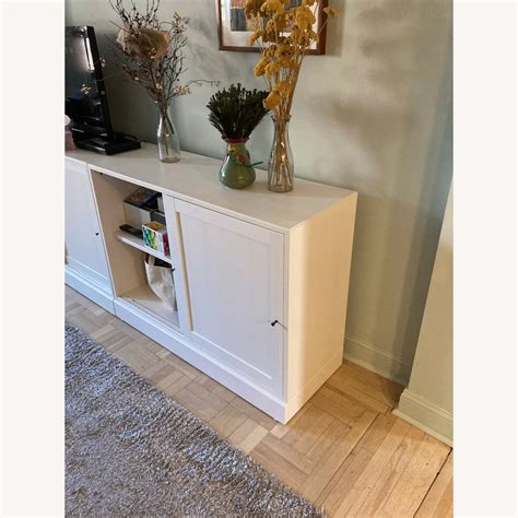 Ikea White Havsta Sideboard Cabinet Aptdeco