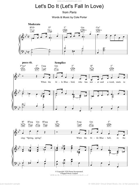 Porter Lets Do It Lets Fall In Love Sheet Music For Voice Piano