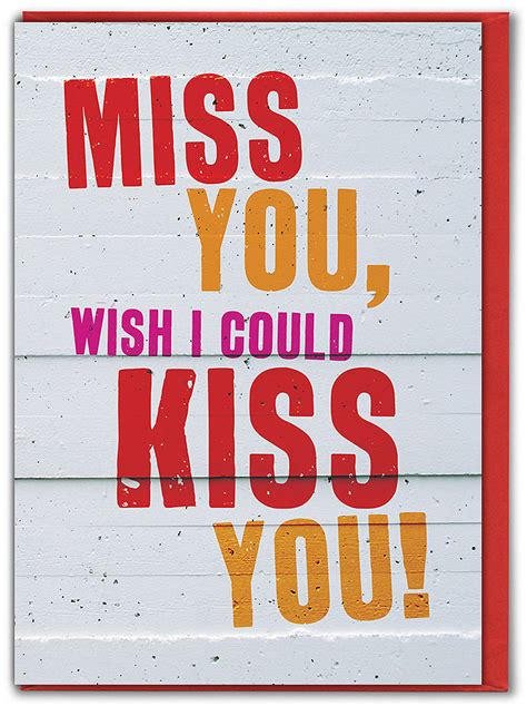 Missing You Card Miss You Wish I Could Kiss You By Brainbox Candy