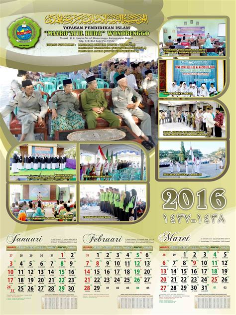 Desain Kalender 2016 part 2 (3 bulan per-lembar ukuran 48x64 cm) ~ Zest