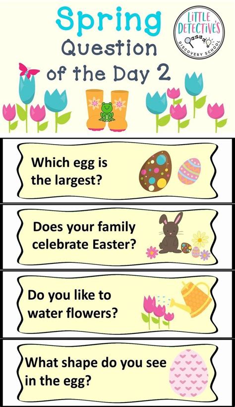Spring Question Of The Day 2 In 2021 Preschool Circle Time Question