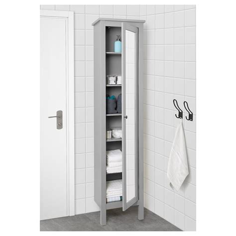 Hemnes High Cabinet With Mirror Door Gray 19 14x12 14x78 34 Ikea