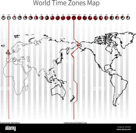 Mapa De Las Zonas Horarias Del Mundo Imagen Vector De Stock Alamy