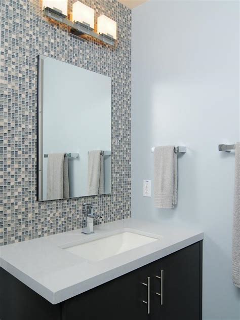 Mosaic Tile Accent Wall In Contemporary Bathroom Hgtv