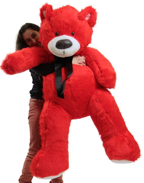 Giant 5 Foot Red Teddy Bear Big Plush Soft Stuffed Animal Made In