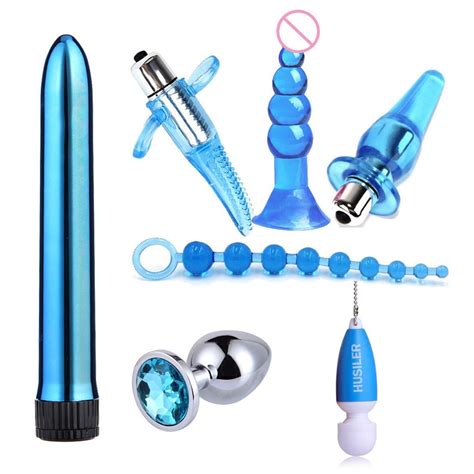Blue Bullet Vibrator Dildo Anal Butt Plug Bead Massagers Sex Love Toys