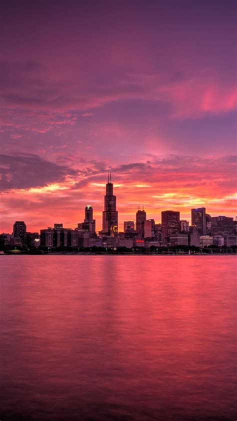 Chicago Sunset Wallpapers 4k Hd Chicago Sunset Backgrounds On